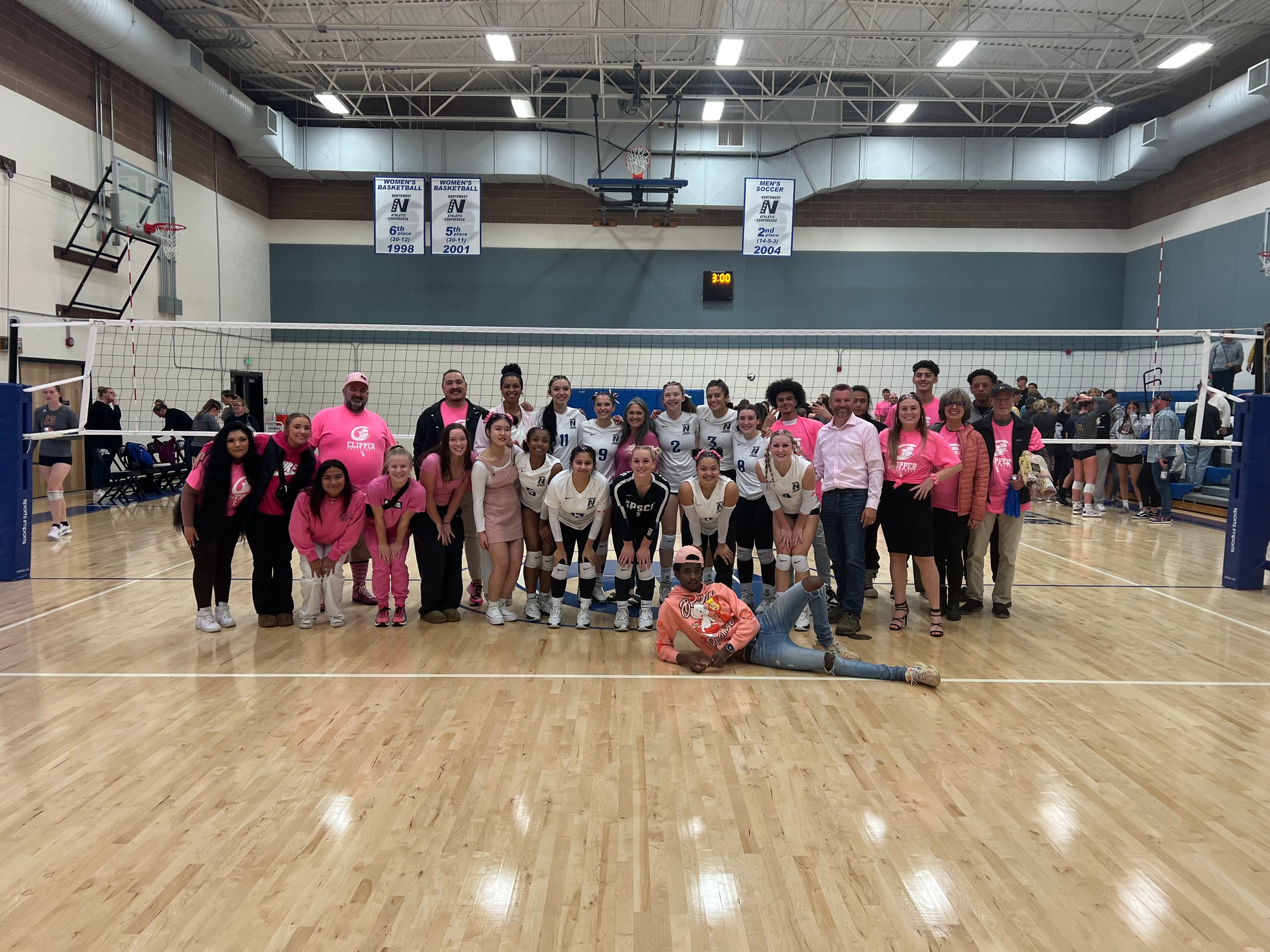 Volleyball Downs Centralia on Annual Dig Pink Night